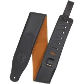 Levys Leathers PADDED LEATHER STRAP WITH COLORED SUEDE BACK 7,6 CM - BLACK-HONEY