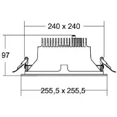 Brumberg Downlight Apollo Mega, alu / grijs / zink, Woon-/ Eetkamer, Aluminium, Modern, downlight