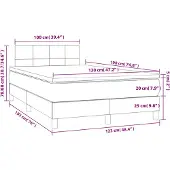 vidaXL Boxspring met matras stof donkerbruin 120x190 cm