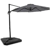 Vonroc Zweefparasol Bardolino Ø300cm – Premium parasol - Grijs | Incl. 4 vulbare tegels