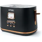 Muse MS-130BC - Broodrooster, 1.000 W, zwart/messing
