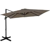 Vonroc Zweefparasol Pisogne 300x300cm – Premium parasol | Taupe