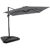 Vonroc Zweefparasol Pisogne 300x300cm – Premium parasol - Grijs | Incl. 4 vulbare tegels