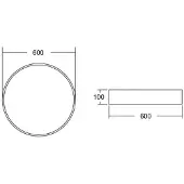 Brumberg Biro Cirkel, Ø 60 cm, aan/uit, wit, 3.000 K Circle, wit / opaal, Woon-/ Eetkamer, Aluminium