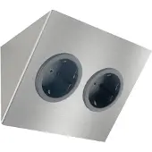 Caressi contactdoos dubbel stopcontact met randaarde 11,5x14x5,9 cm rvs