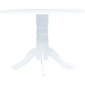 vidaXL Eettafel 106 cm massief rubberwood wit