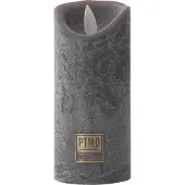 Ptmd LED kaars rustiek antraciet met timer schakelaar (6 uur) | LED Light Candle rustic swish grey moveable flame