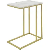 SoBuy FBT87-G Industriele Bijzettafel - Gouden Frame - 48x61x30 cm