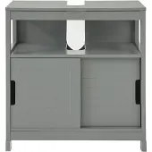 SoBuy FRG128-SG Wastafelmeubel - 2 Schuifdeuren 1 Plank - Grijs - 60x61x30 cm
