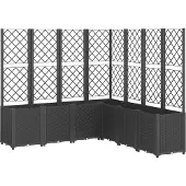 vidaXL Plantenbak met latwerk 160x160x140 cm polypropeen zwart