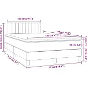 vidaXL Boxspring met matras stof zwart 120x190 cm