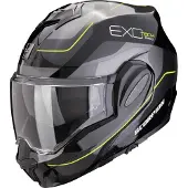 Scorpion Exo-Tech Evo Pro Commuta, opklapbare helm, geel/zwart/zilver, maat XS (54/55)