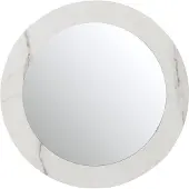 Dulaire Wandspiegel Marmer Look Wit Rond Hout Ø 60 cm