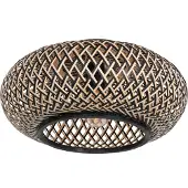 Steinhauer Plafondlamp Maze, dimbaar, zwart, Woon-/ Eetkamer, Bamboe, Modern, plafondlamp hout