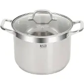Resto 92006 Libra Kookpan - 8 Liter - Rond Ø24 cm - Roestvrijstaal - Inductie - Braadpan met Glazen Deksel