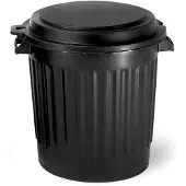 Eda Plastiques Power Tower vuilnisemmer met los deksel 80 liter recycled zwart