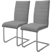 ML-Design Set van 2 eetkamerstoelen Levi kunstleer | kunstleer grijs 40x102x57 cm eetkamerstoelen | NADUVI