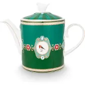 Pip studio Theepot Love Birds Medaillon Emerald-Green 1,3 L