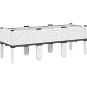 vidaXL Plantenbak met poten 120x40x42 cm polypropeen wit