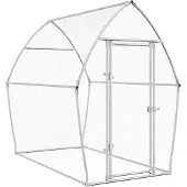 vidaXL Kippenhok 200x105x182 cm gegalvaniseerd staal zilverkleurig