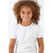 Little label T-shirt van katoen - set van 3 wit Meisjes Stretchkatoen Ronde hals - maat 110/116