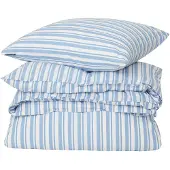 Lexington Striped Cotton Poplin dekbedovertrekset White-Blue, 2 kussensloop