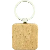 Combicraft Blanco houten sleutelhanger vierkant 40x40mm - verpakking 25 stuks