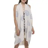 Lalay Pareo tuniek hand printed blue van Lalay