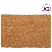 vidaXL Deurmatten 2 st 40x60 cm getufte kokosvezel naturel