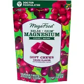 MegaFood , Relax + Calm Magnesium Zachte Chews, Grape, 30 Individueel Verpakte Zachte Chews