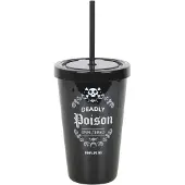 Something Different - Deadly Poison Plastic Tumbler with Straw Reisbeker - Zwart