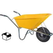 Kippers Rijssen Bouwkruiwagen Basic PE 100 L Geel Softwiel DOOS