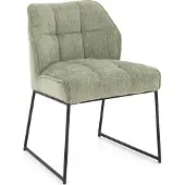Goossens Eetkamerstoel Ronnie groen stof leuning, elegant chic