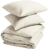 Yumeko Dekbedovertrek set Percal Katoen 200x220 Beige - Eco, Bio & Fairtrade