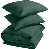 Yumeko Dekbedovertrek set Percal Katoen 240x220 Groen - Eco, Bio & Fairtrade