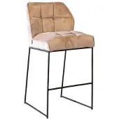 Livin24 Velvet barkruk Janna taupe 82 cm
