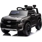 Vrooomy Ford Ranger 12V Elektrische Kinderauto 1 tot 6 jaar – Officieel Gelicentieerd Accuvoertuig met Lithium Batterij & Afstandsbediening – Luxe Pick-up met Lederen Zitje, Bluetooth & Schokdempers – Grijs