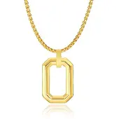 Mendes Herenketting met Minimalistische Geometrische Hanger - Goudkleurig