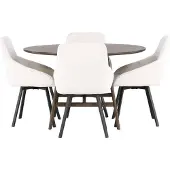 Ebuy24 Kaseindon eethoek tafel bruin en 4 Rosie stoelen beige.