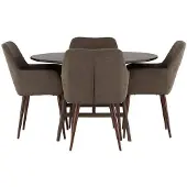 Ebuy24 Kaseindon eethoek tafel bruin en 4 Tomorrow stoelen bruin.
