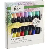 Nassau Hobbyverf Acrylverf Set 18pcs - 36ml Verf Tubes - Acrylverf Kinderen en Volwassenen - 9 Pastel & 9 Basis Kleuren - Verf Kinderen Knutselen - Kinder Verf Set