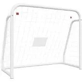 Super Merchant Voetbaldoel met net 125x96x60 cm staal en polyester wit