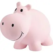 Tikiri Mijn Eerste Safaridiertje - Hippo - In Natuurlijk Rubber - Met Belletje - 0 Jaar