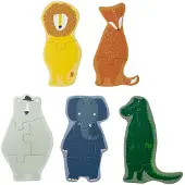 Trixie Vormpuzzel met dieren figuren - 5 dierenvrienden - Tot 6 puzzelstukken - Peuter puzzel