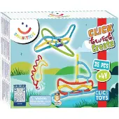 Clics Toys 35 stuks set- flexibele bouwstaafjes- speelgoed 4,5,6,7,8 jaar jongens en meisjes- knutselen meisjes jongens- constructie speelgoed- Montessori speelgoed- educatief speelgoed