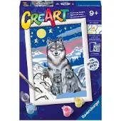Ravensburger CreArt Wonderful Wolf Family - Schilderen op nummer voor kinderen