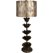 Clayre & Eef Tafel lamp, diameter 30 cm, hoogte 81 cm, bruin, metaal