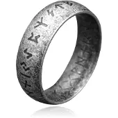 LGT JWLS Heren Ring - Ancient Runic Silver-21.5mm