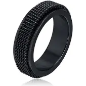 Mendes Jewelry Mesh Ring - Spinner Black-18mm