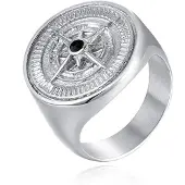 Mendes Ring voor Mannen van Jewelry - Compas Silver-21.5mm